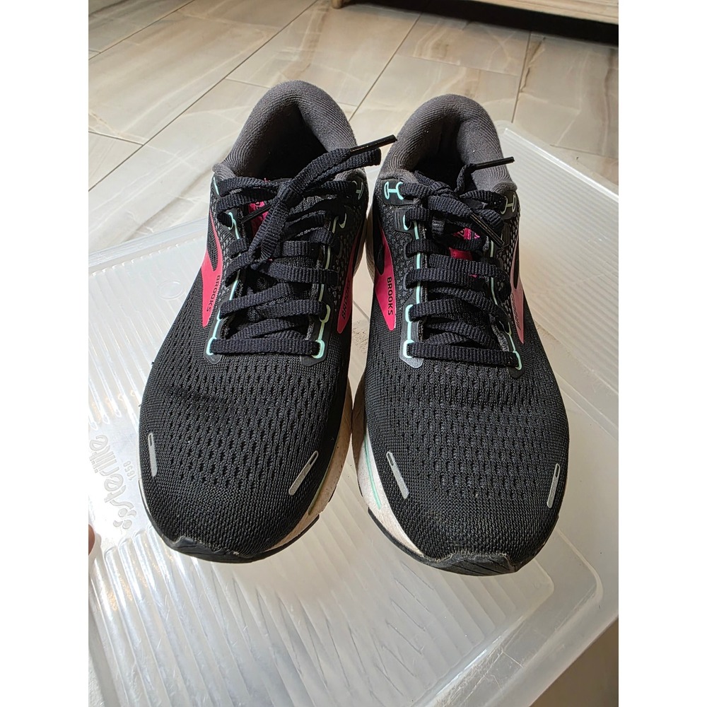 Brooks Ghost 14 Womens Running Shoes Black Pink Mint Wide D 1203561D013 Size 8 - Picture 11 of 16